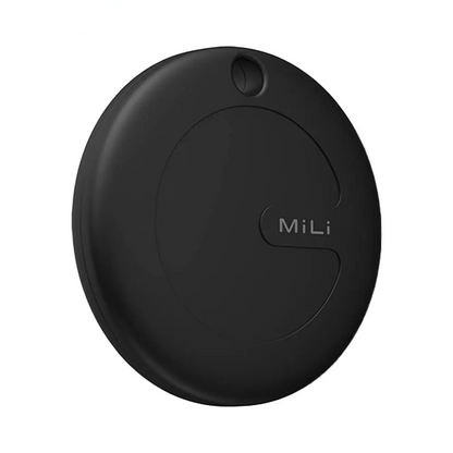 Traceur GPS MILI MiTag Duo avec Étui en Cuir PU Apple Find My & Google Find Hub Noir