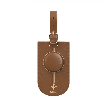 Traceur GPS MILI MiTag Duo avec Étiquette de Bagage en Cuir PU Apple Find My & Google Find Hub Marron