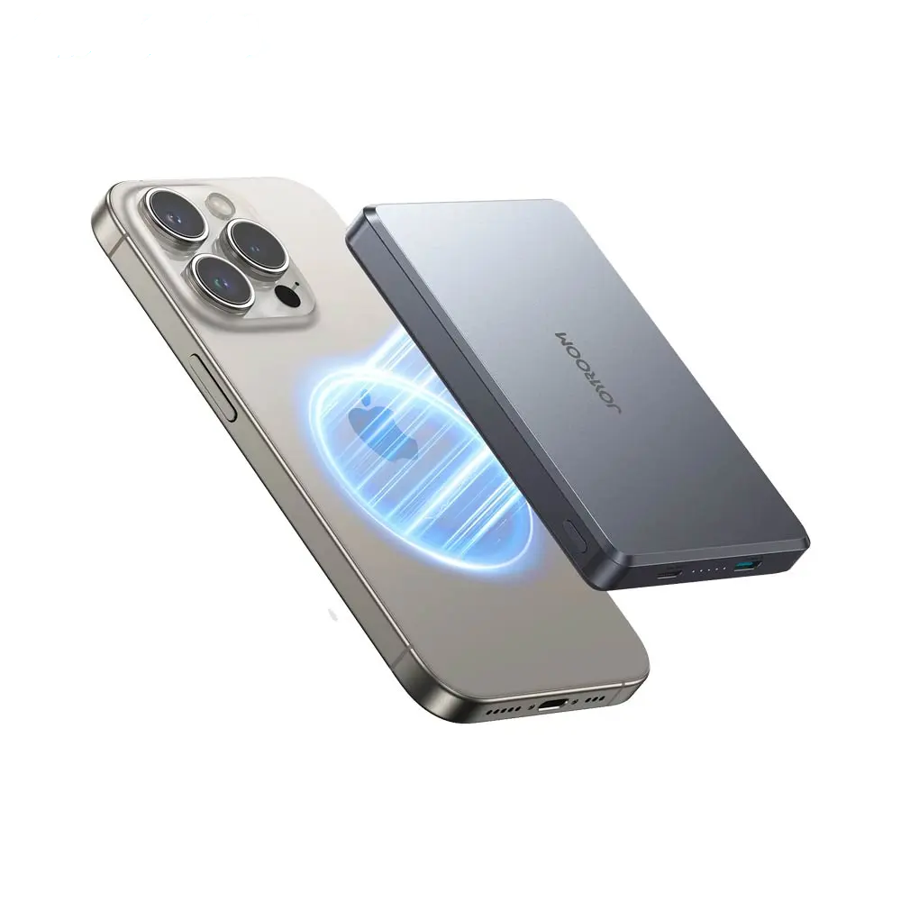 Batterie Externe Power Bank Sans Fil Magnétique JOYROOM JR-PBM08 Pro Ultra Fine 10000mAh 22.5W Titane Naturel