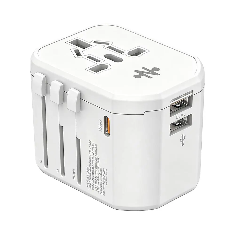 Adaptateur Secteur Universel CONNECT MC-CUB20W 20W 4 en 1 Blanc