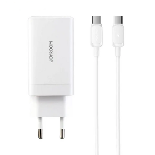 Chargeur Secteur Multi GaN JOYROOM JR-TG10 65W avec Câble USB-C vers USB-C 100W 1.2m Blanc