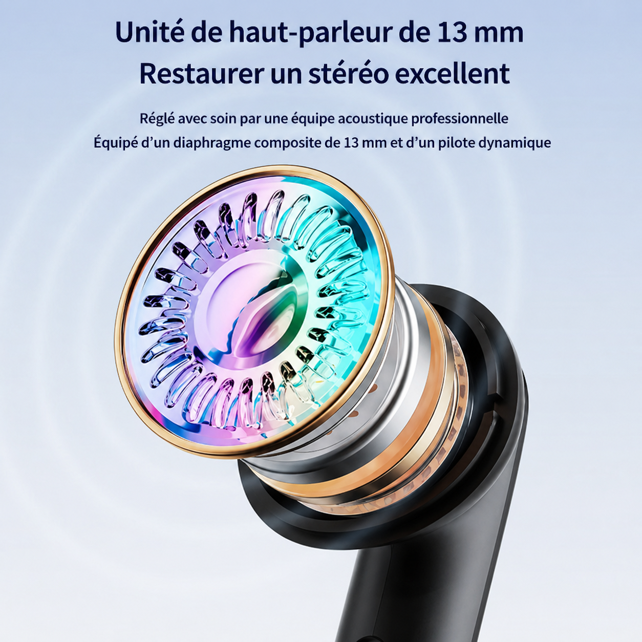 Casque Bluetooth sans fil à réduction de bruit, haute capacité et longue autonomie