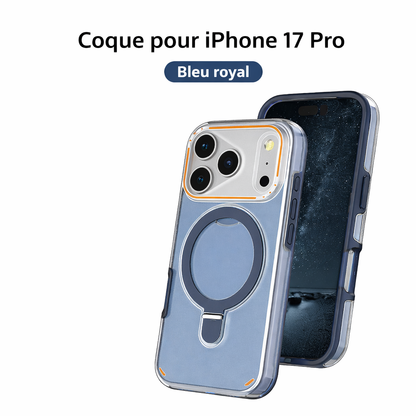 Coque magnétique mate avec anneau support rotatif 360° pour iPhone 17 Pro / 17 Max Plus, protection antichoc