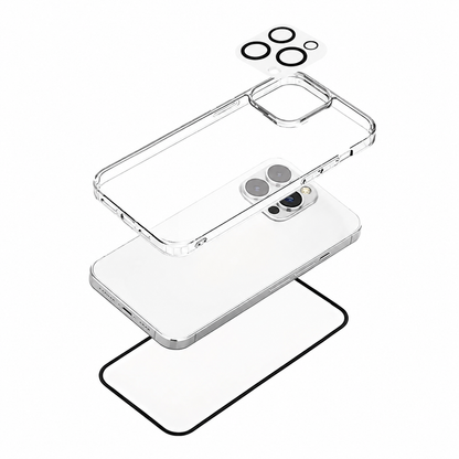 Pack de Protection Coque + Protection Lentille + Verre Trempé PROTECT pour Apple iPhone 16 Transparent