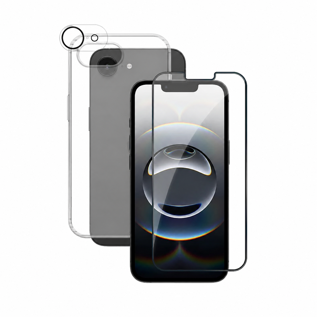 Pack de Protection Coque + Protection Lentille + Verre Trempé PROTECT pour Apple iPhone 16e & iPhone 17e Transparent