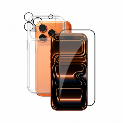 Pack de Protection Coque + Protection Lentille + Verre Trempé PROTECT pour Apple iPhone 17 Pro Transparent
