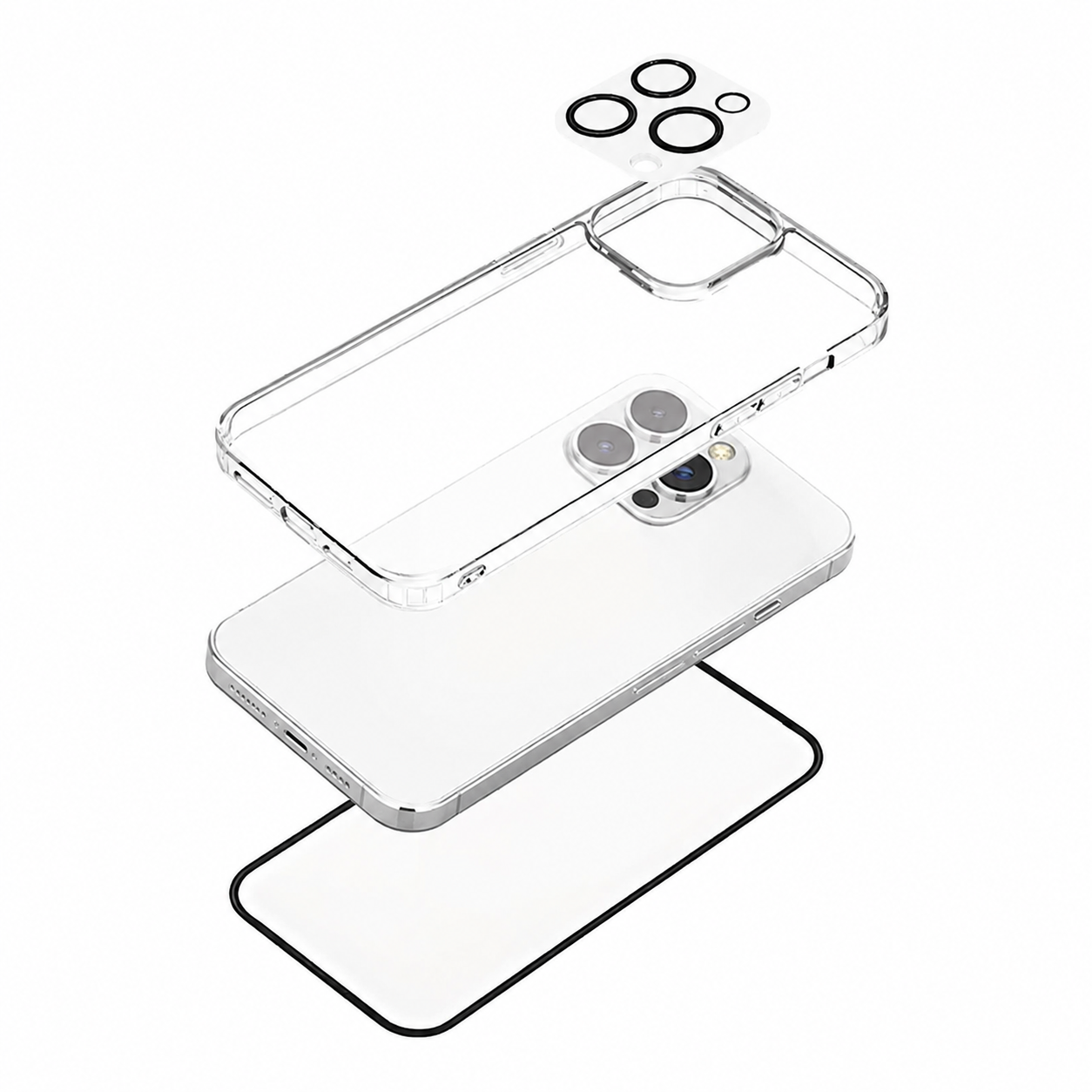 Pack de Protection Coque + Protection Lentille + Verre Trempé PROTECT pour Apple iPhone Air Transparent