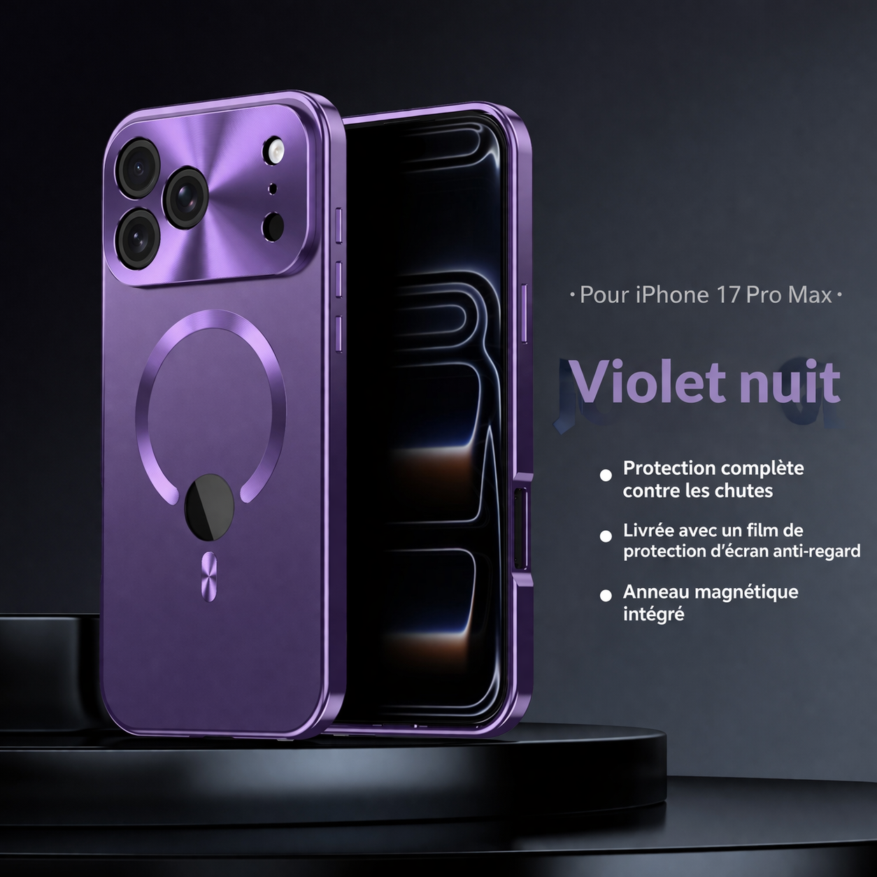 Coque magnétique mate bicolore pour iPhone 17 Pro Max, avec protection renforcée et résistance aux chocs