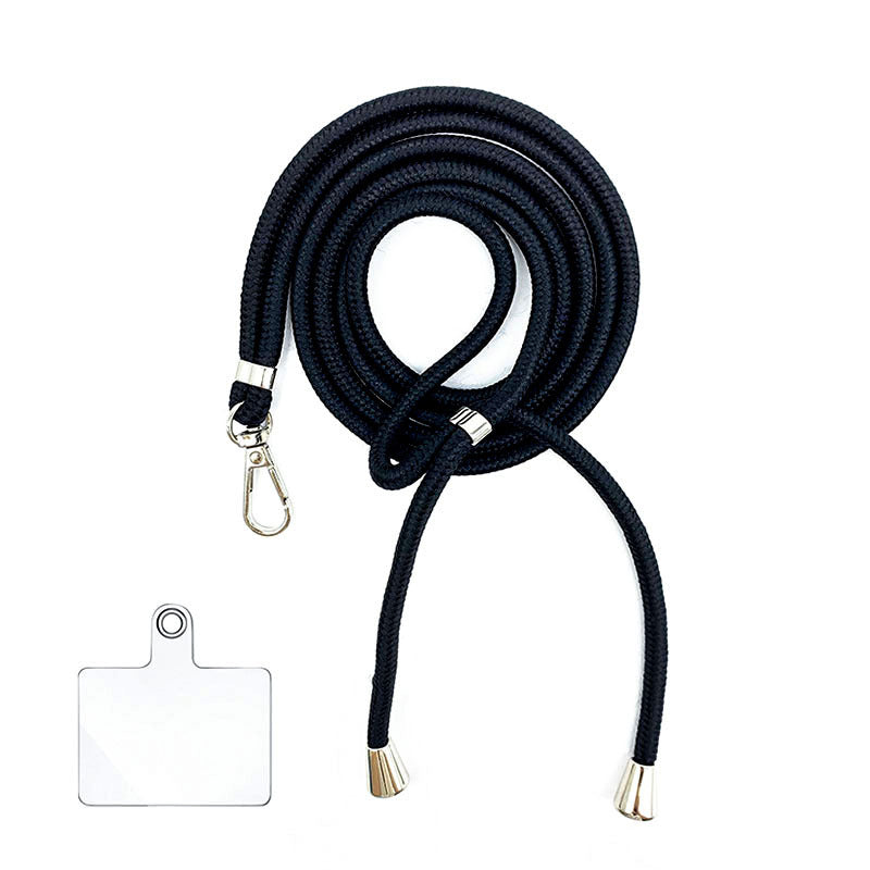 Cordon bandoulière en nylon 6 mm avec autocollants pour coque de téléphone