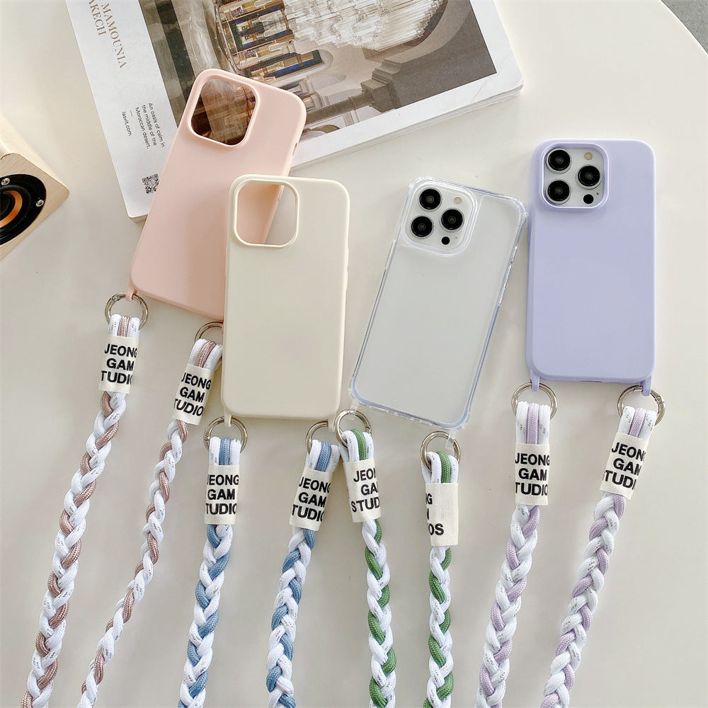 Accessoire de coque avec carte arrière et cordon bandoulière tressé