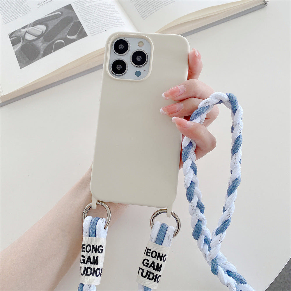 Accessoire de coque avec carte arrière et cordon bandoulière tressé