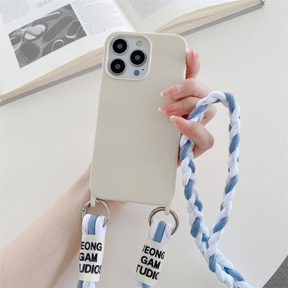 Accessoire de coque avec carte arrière et cordon bandoulière tressé