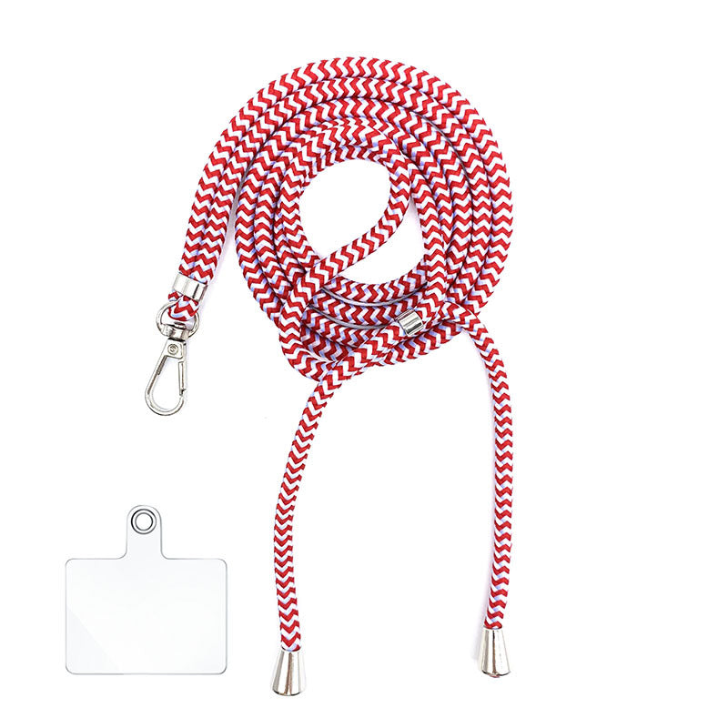 Cordon bandoulière en nylon 6 mm avec autocollants pour coque de téléphone