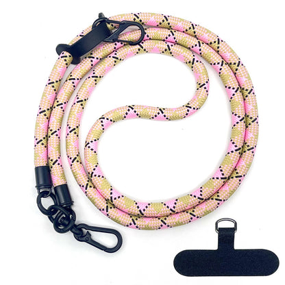 Cordon de téléphone en corde d’escalade 10 mm avec joint, bandoulière réglable pour téléphone portable et appareil photo, sangle anti-perte pour le cou