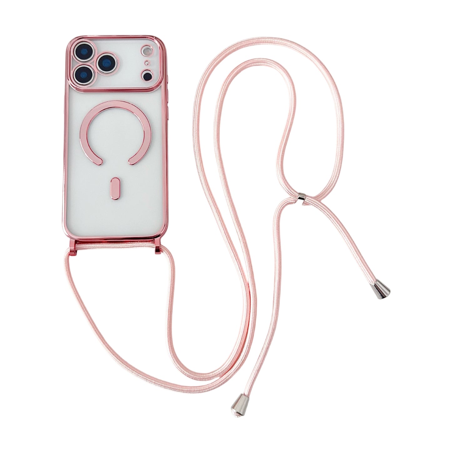 Coque de téléphone avec cordon et recharge sans fil magnétique